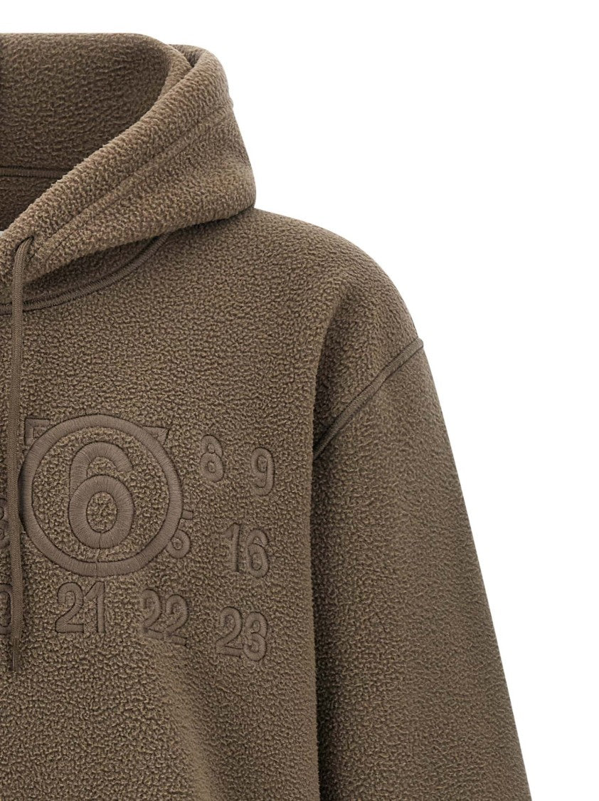 Mm6 By Maison Margiela Tonal Brown Fleece Hoodie