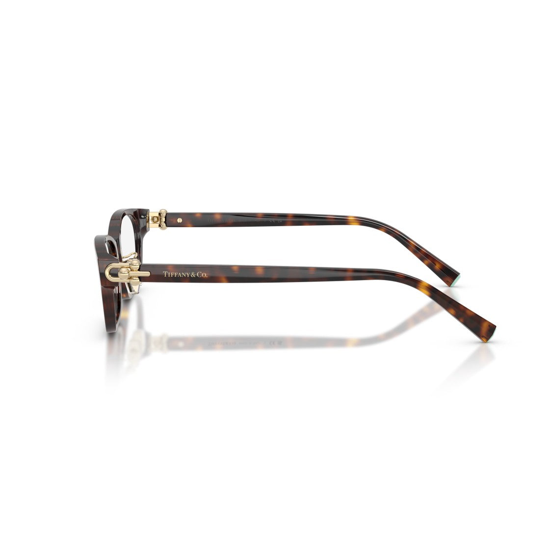 Tiffany & Co. Black Acetate Rectangular Eyeglasses With Gold Accents