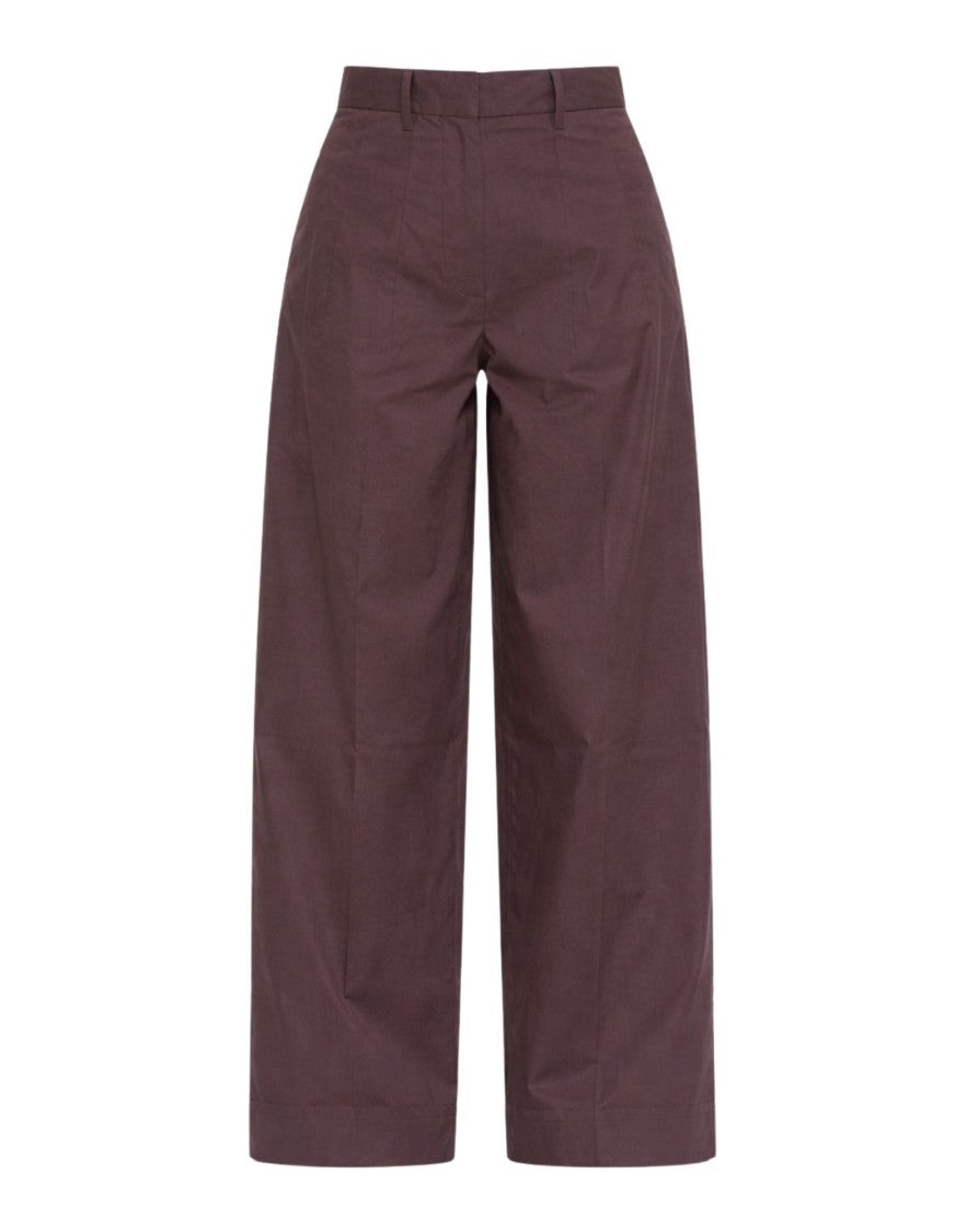 Nine In The Morning Tailored Cotton Stretch Pants With Refined Pleat Detail