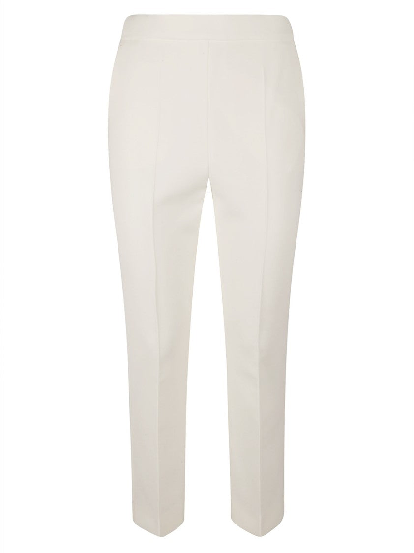 Max Mara Tailored White Trousers With Subtle Pleats