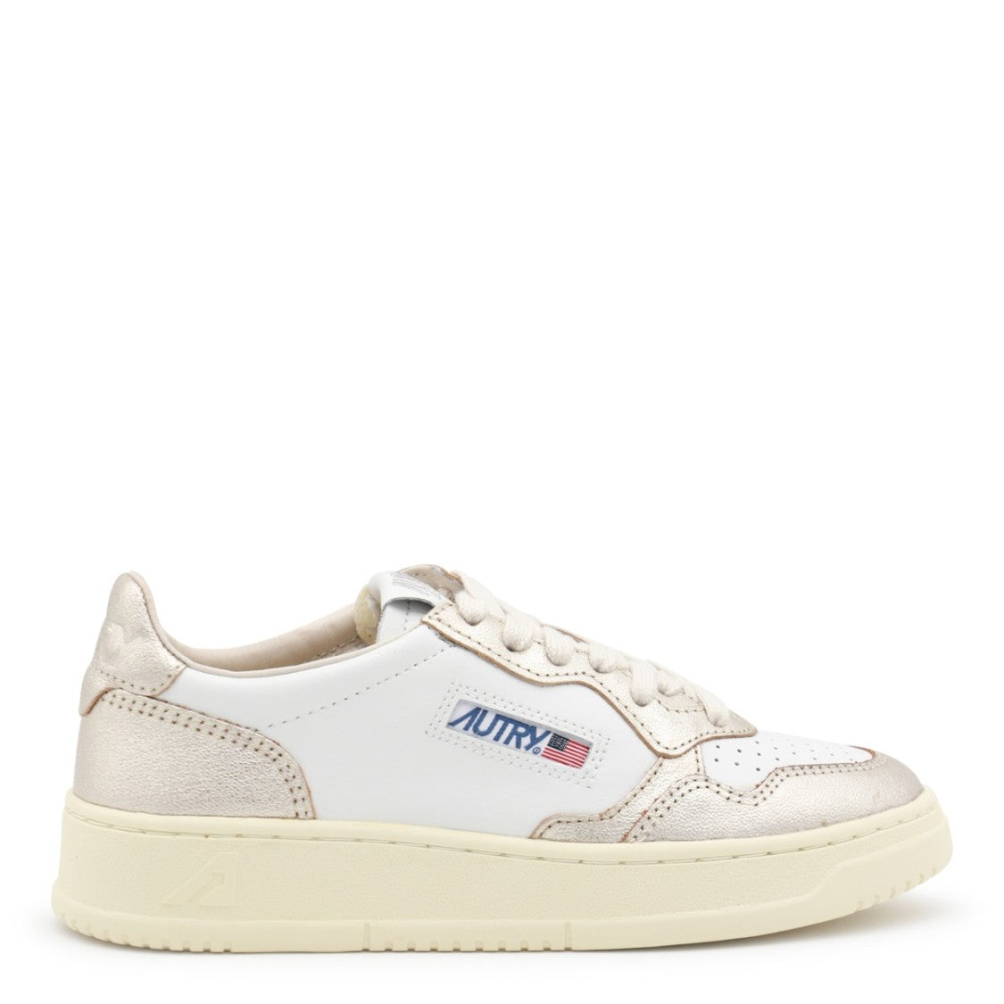 Autry White Leather Panelled Design Sneakers