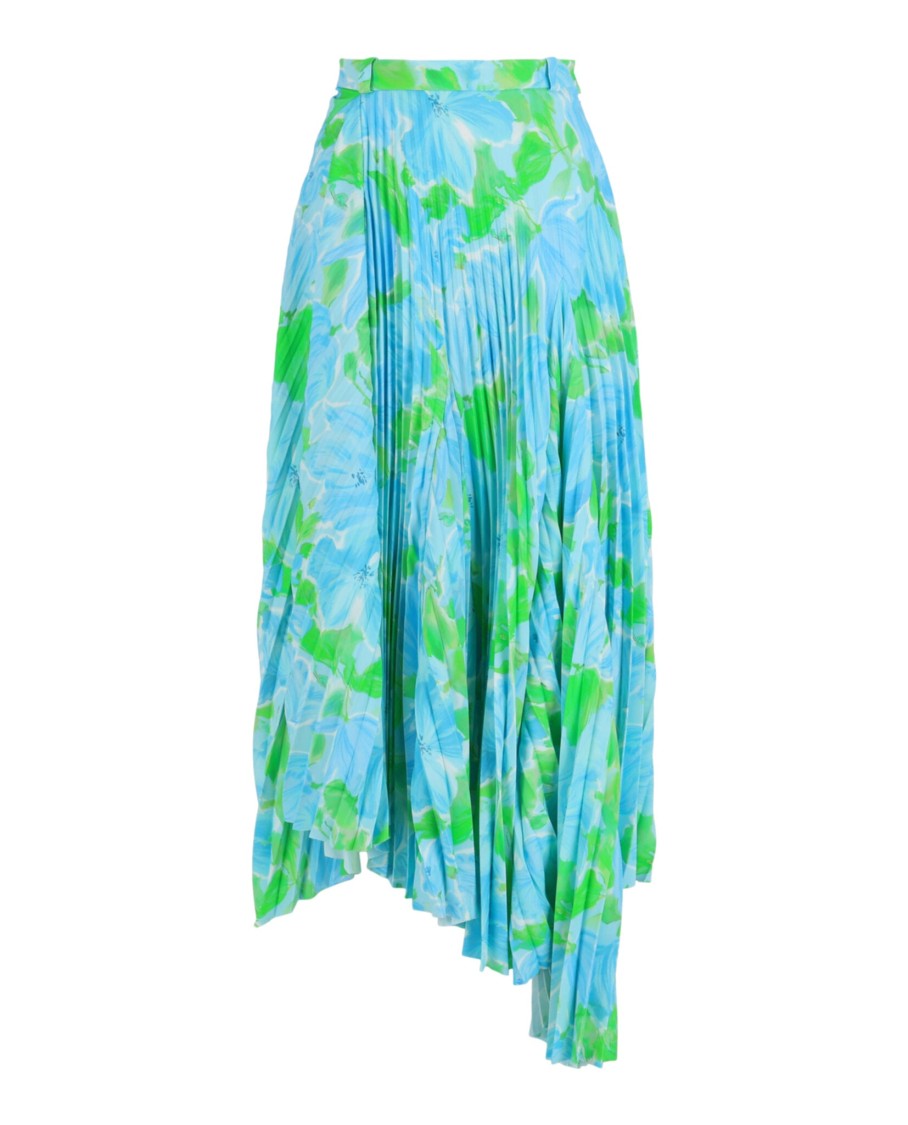 Balenciaga Dynasty Floral-Print Pleated Skirt