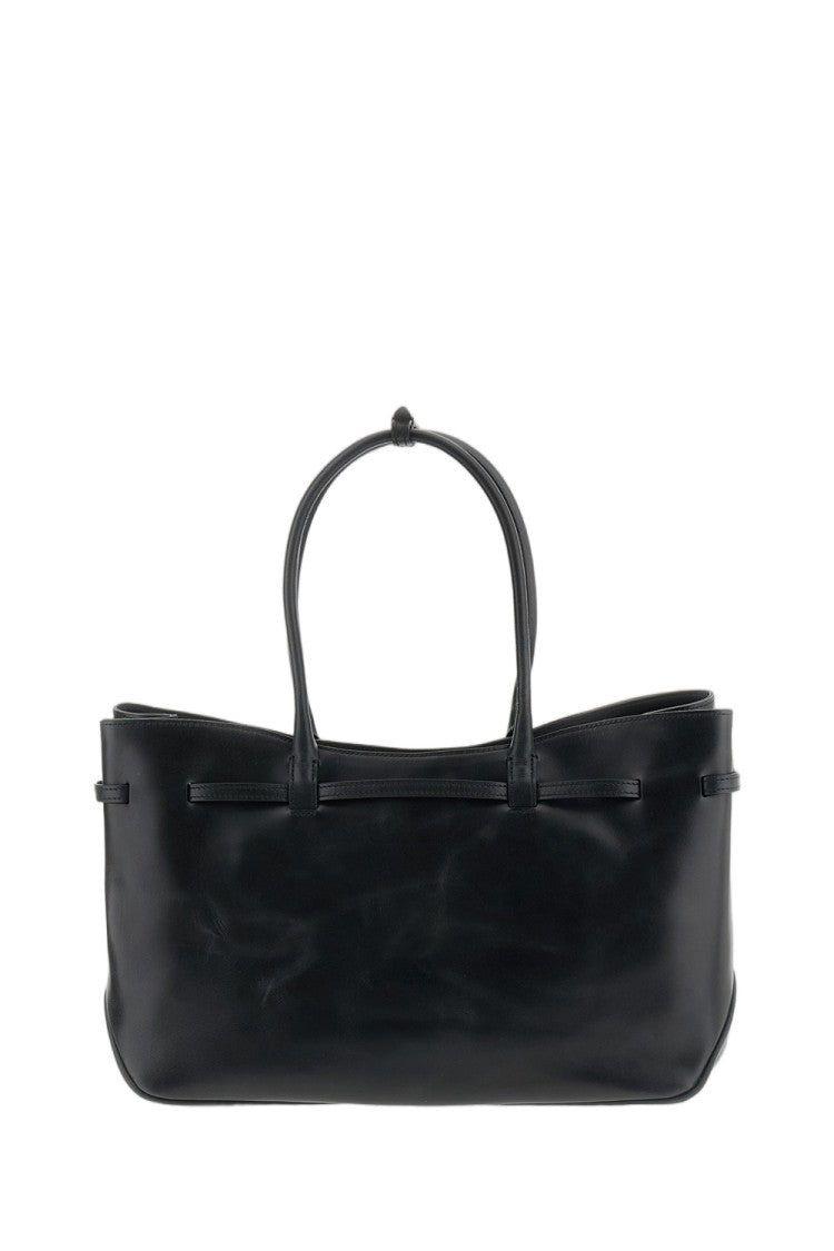 Margesherwood Black Grandma Used Large Leather Shoulder Bag