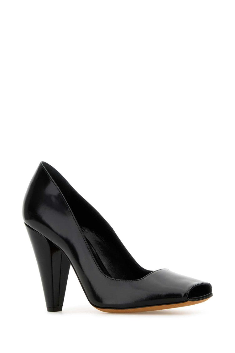 Khaite Black Leather Cedar Pumps