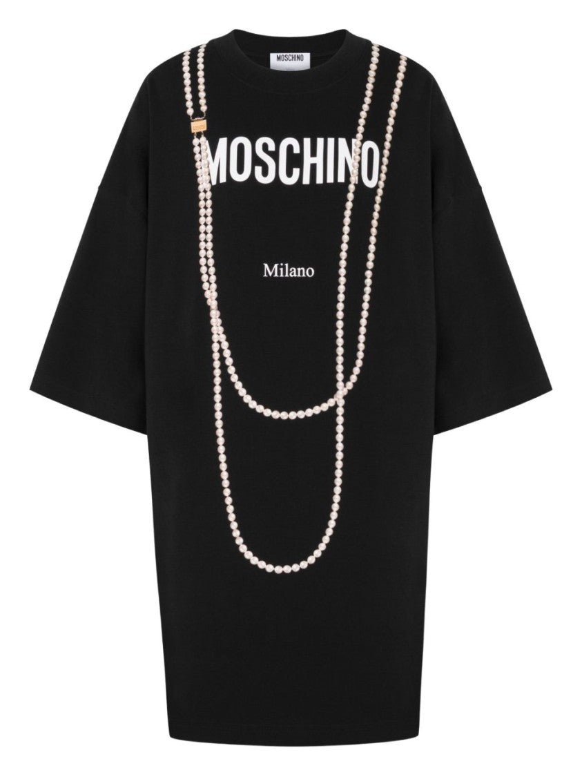 Moschino Black Silk And Nylon Evening Dress