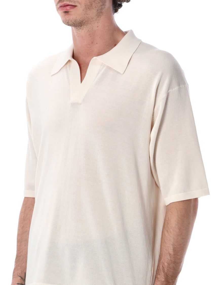 Roberto Collina Cotton Crepe Loose Fit Polo Shirt