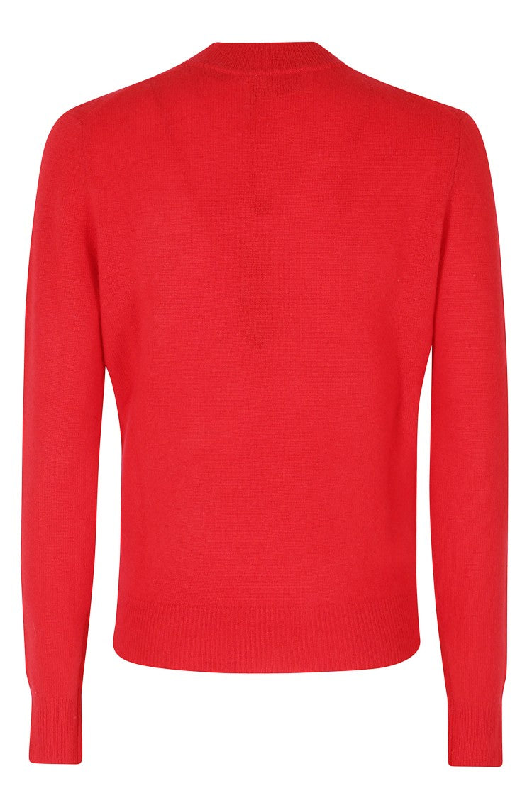 Essentiel Antwerp Red Kash Round Neck Cashmere Knit Sweater