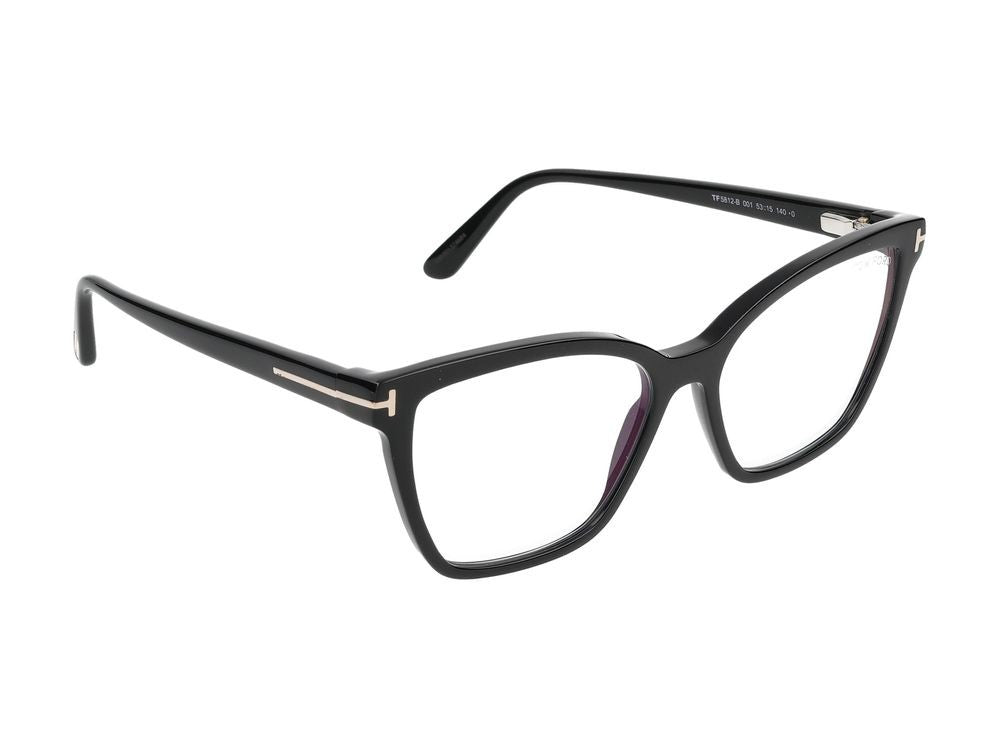 Tom Ford Black Injected Oversized Square Eyeglasses