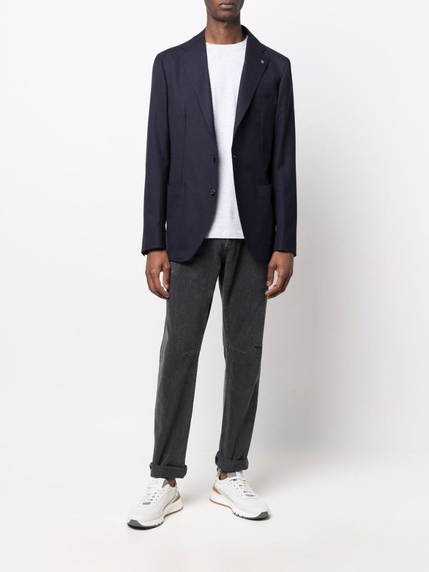 Tagliatore Navy Blue Wool Jacket