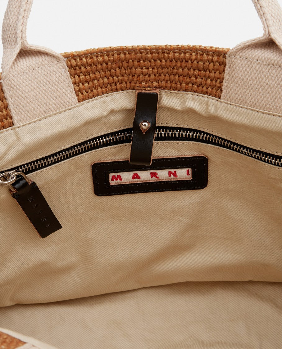 Marni Beige Structured Woven Bag