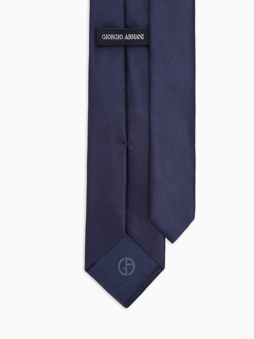 Giorgio Armani Solid Blue Tie Smooth Texture