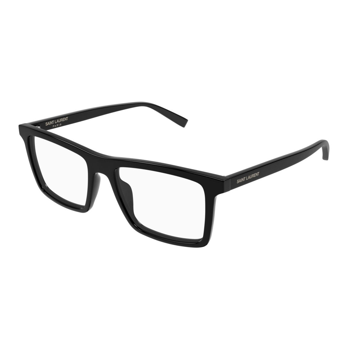 Saint Laurent Bold Rectangular Sunglasses With Glossy Finish And Recycled Acetate