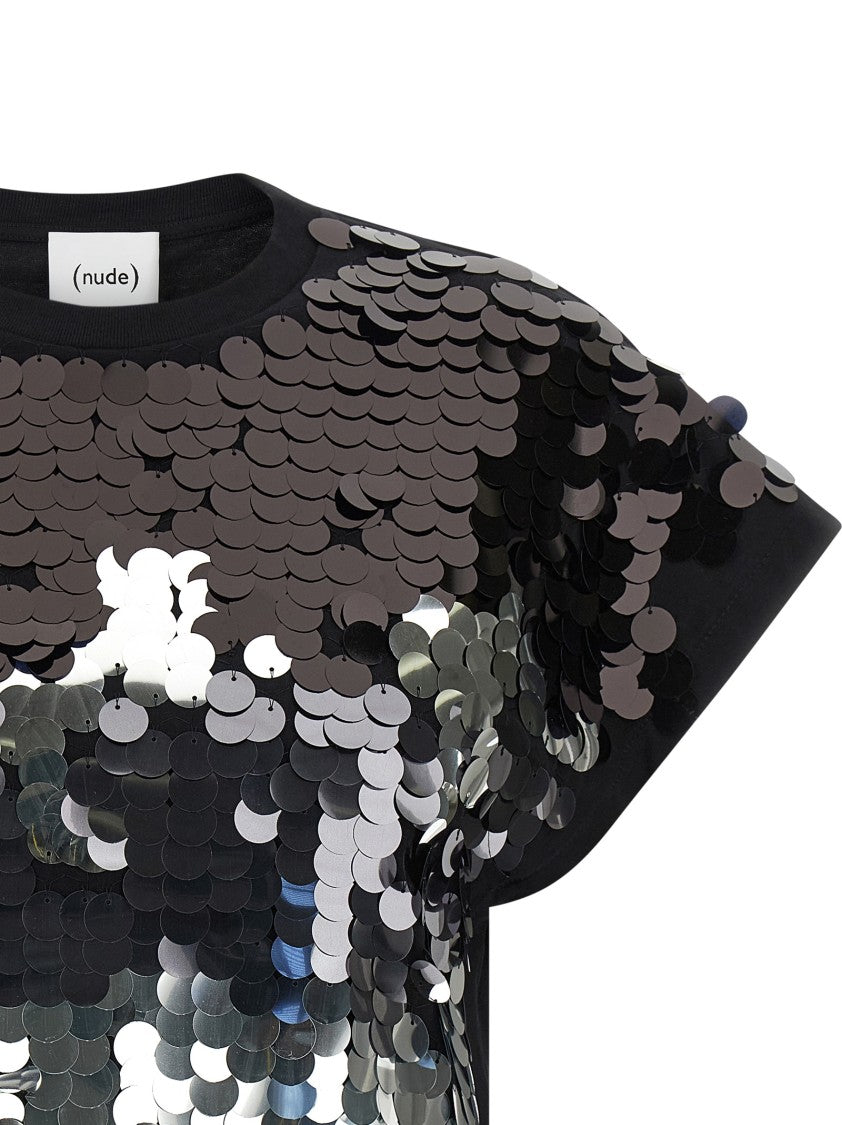 Nude Sequin T-Shirt