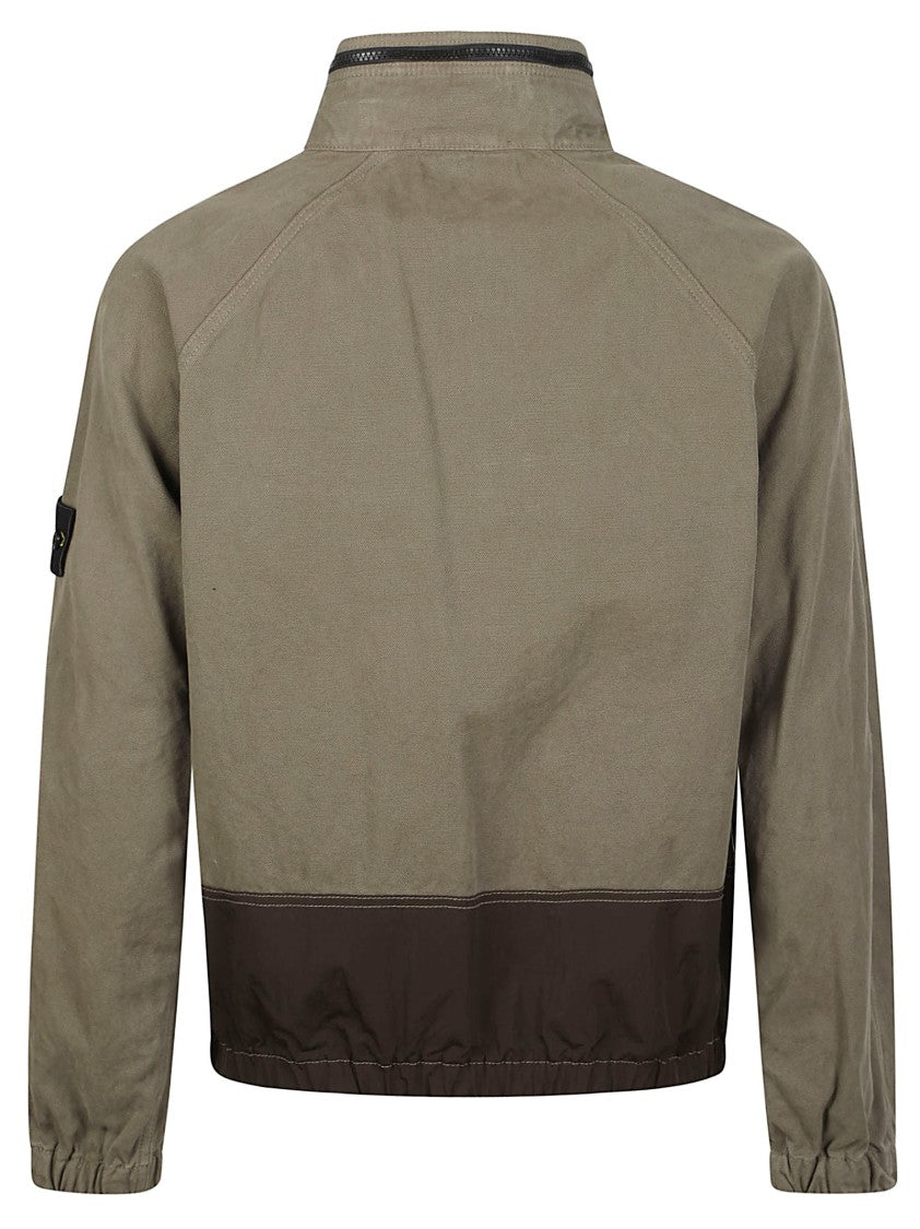 Stone Island Overshirt Two-Tone Cotton Stand Collar Jacket