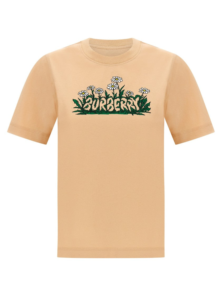 Burberry Vibrant Floral Print Cotton T-Shirt With Classic Crew Neck