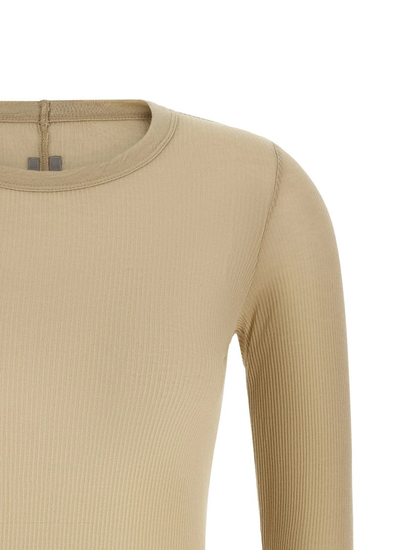 Rick Owens Rib Ls Fitted Ribbed Top