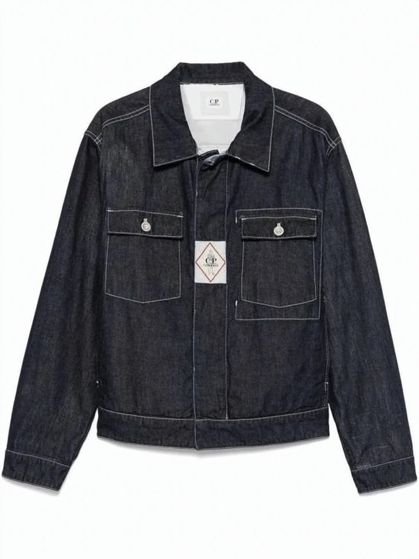 C.P. Company Structured Denim Jacket With Pointed Collar