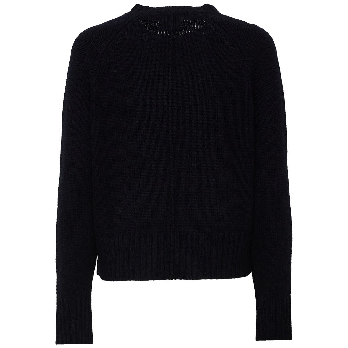Allude Boxy Ribbed Wool Cashmere Crewneck Sweater