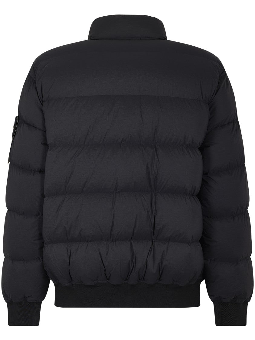 Stone Island Horizontal Quilted Black Puffer Jacket