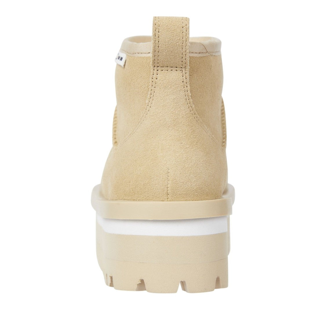 Tommy Jeans Beige Flatform Rubber Outsole Suede Boots