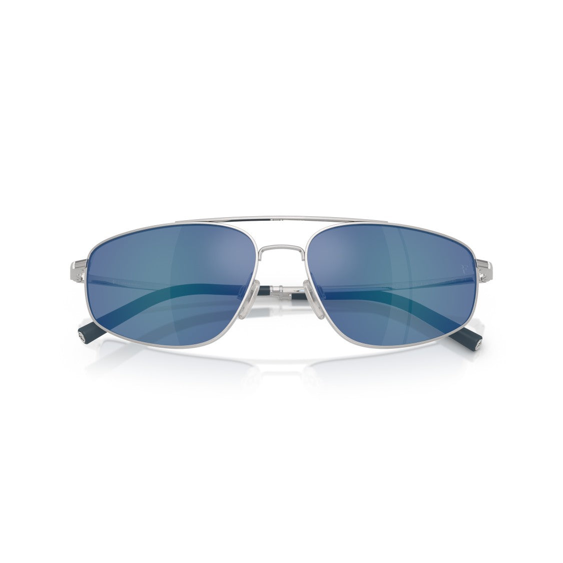 Oliver Peoples 0Ov1361s Reflective Blue Lenses With Polished Silver Frame Sunglasses