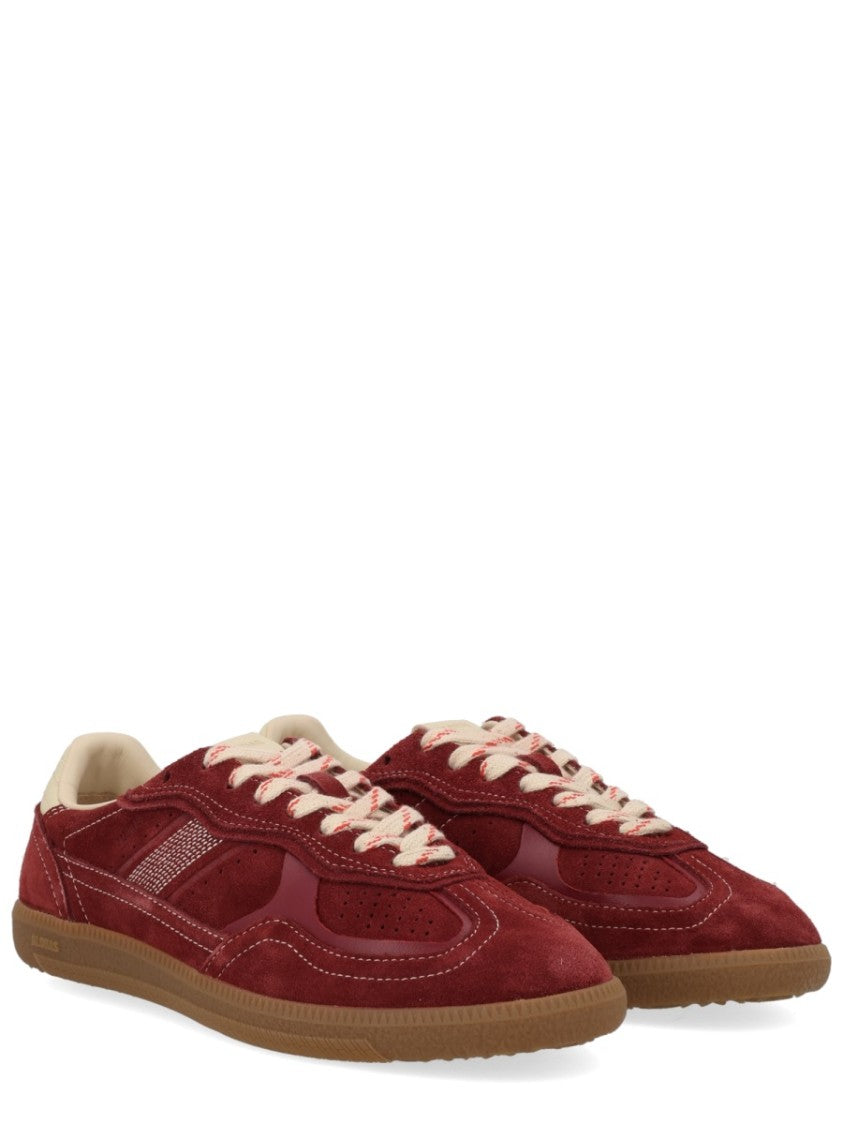 Alohas Burgundy Suede Perforated Retro Sneakers