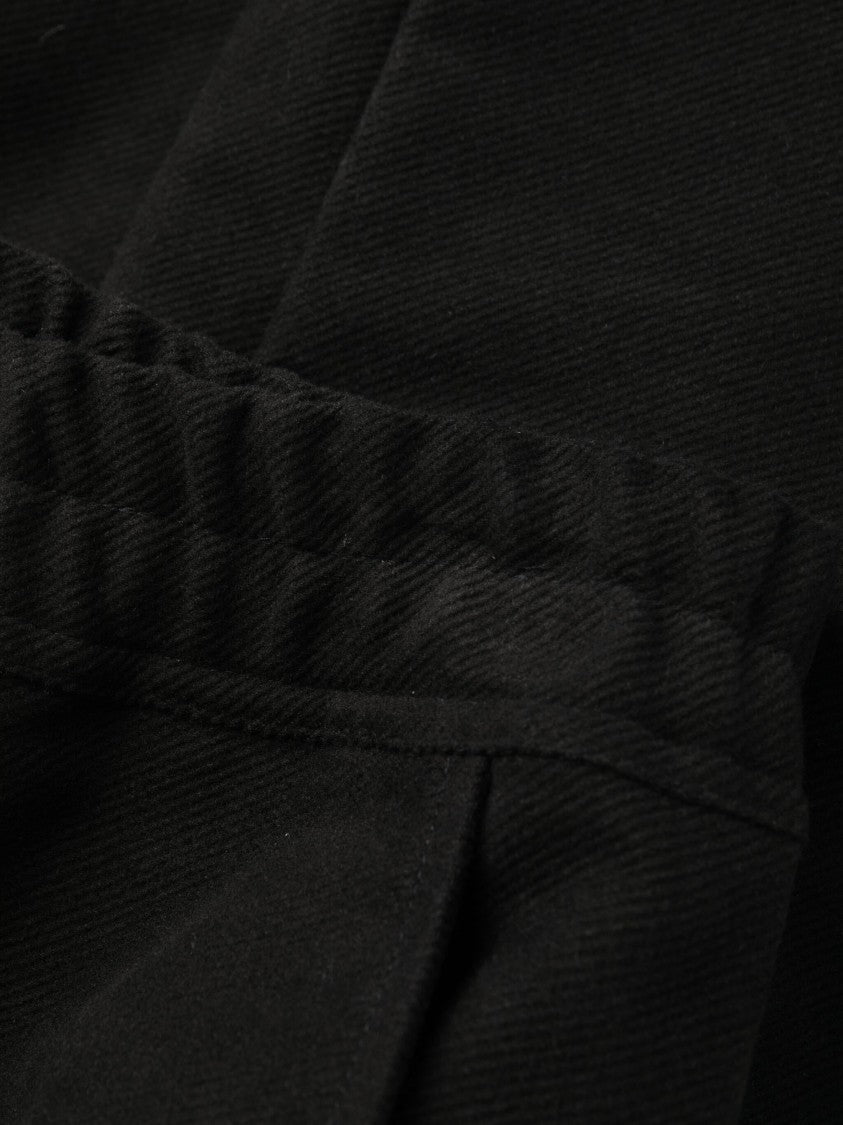 Rick Owens Relaxed Fit Black Cotton Cargo Long Pants