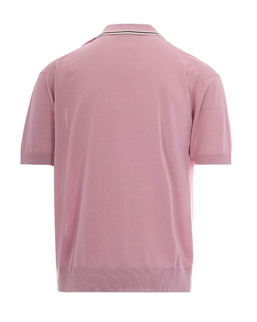 Paolo Pecora Pink Cotton-Silk Short-Sleeve Polo Shirt