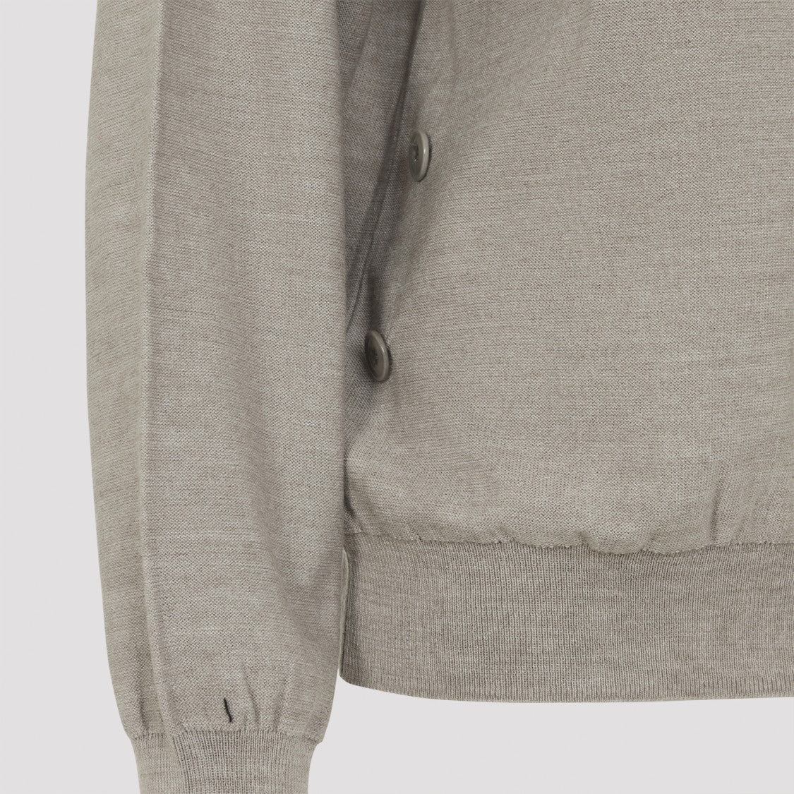 Lemaire Light Taupe Wool Relaxed Twisted Cardigan