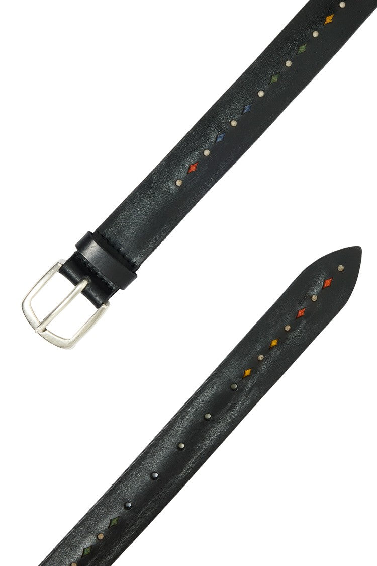 Orciani Leather Belt With Fabric Details