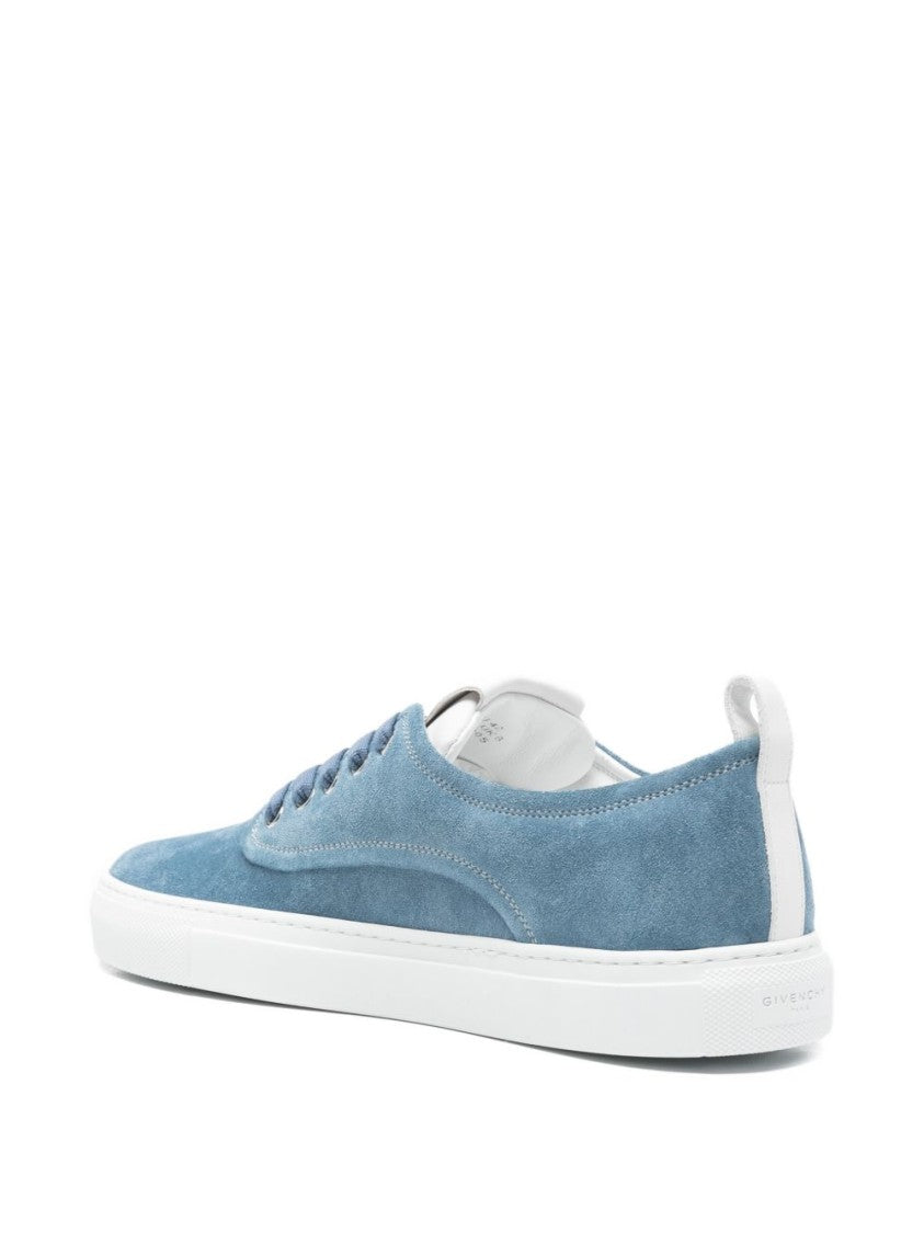Givenchy Minimalistic Blue Suede Sneakers With Rubber Sole
