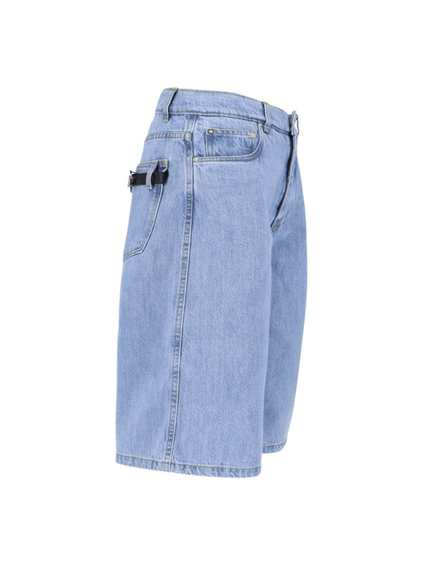 Coperni Denim Shorts In Light Blue Cotton