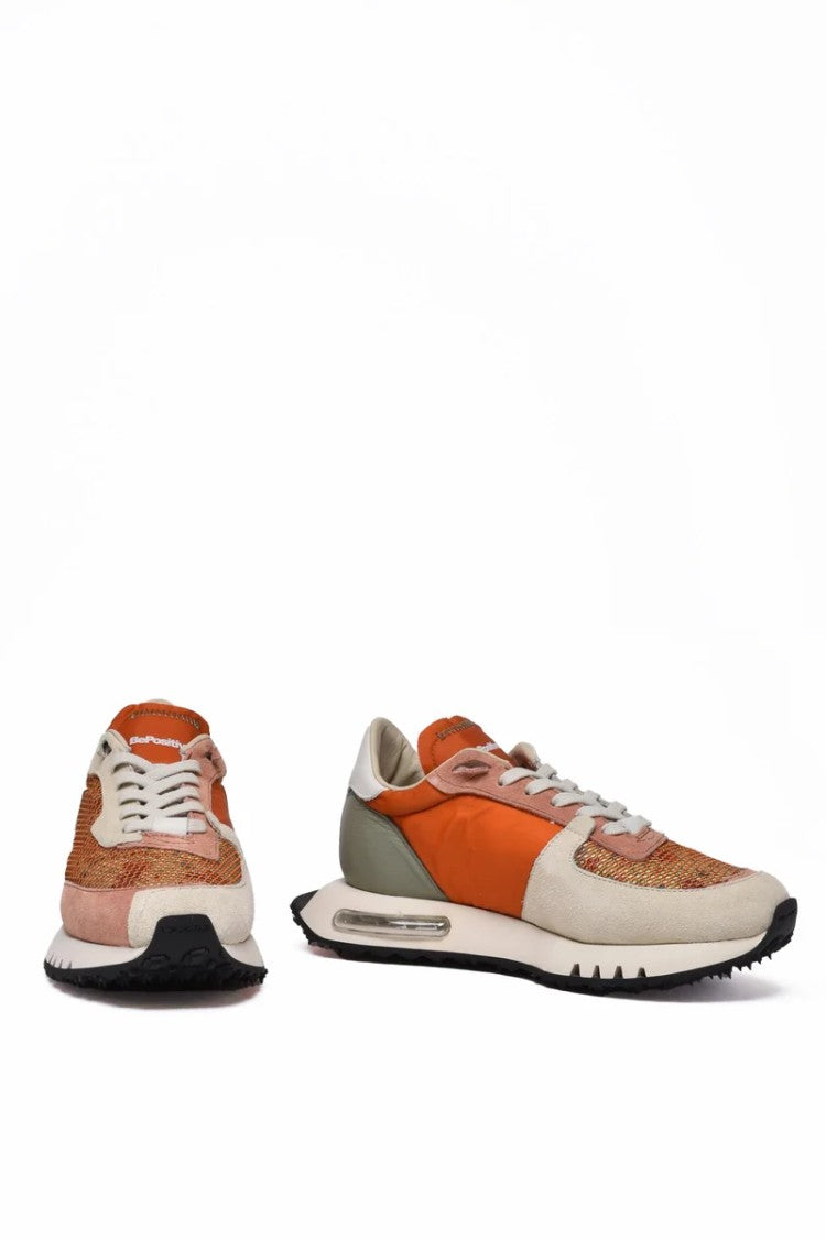 Be Positive Leather/Polyester Sneakers - Orange