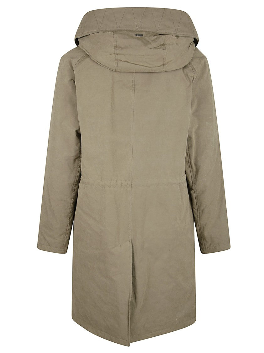 Herno Technical Fabric Long Parka With Removable Hood And Down Padding