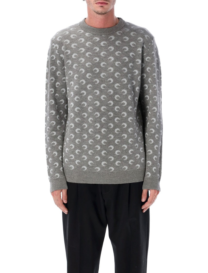 Marine Serre Moon Jacquard Crewneck Sweater
