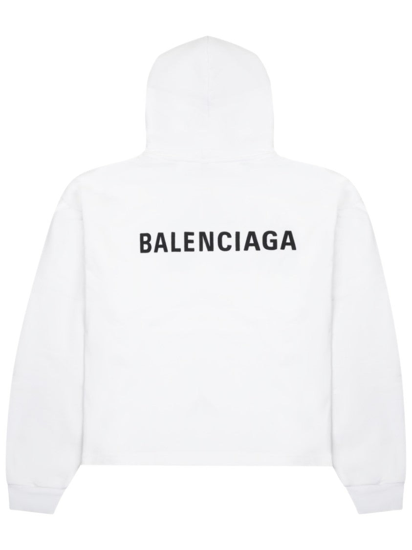 Balenciaga Cropped Hoodie With Minimalist Design And Iconic Logo