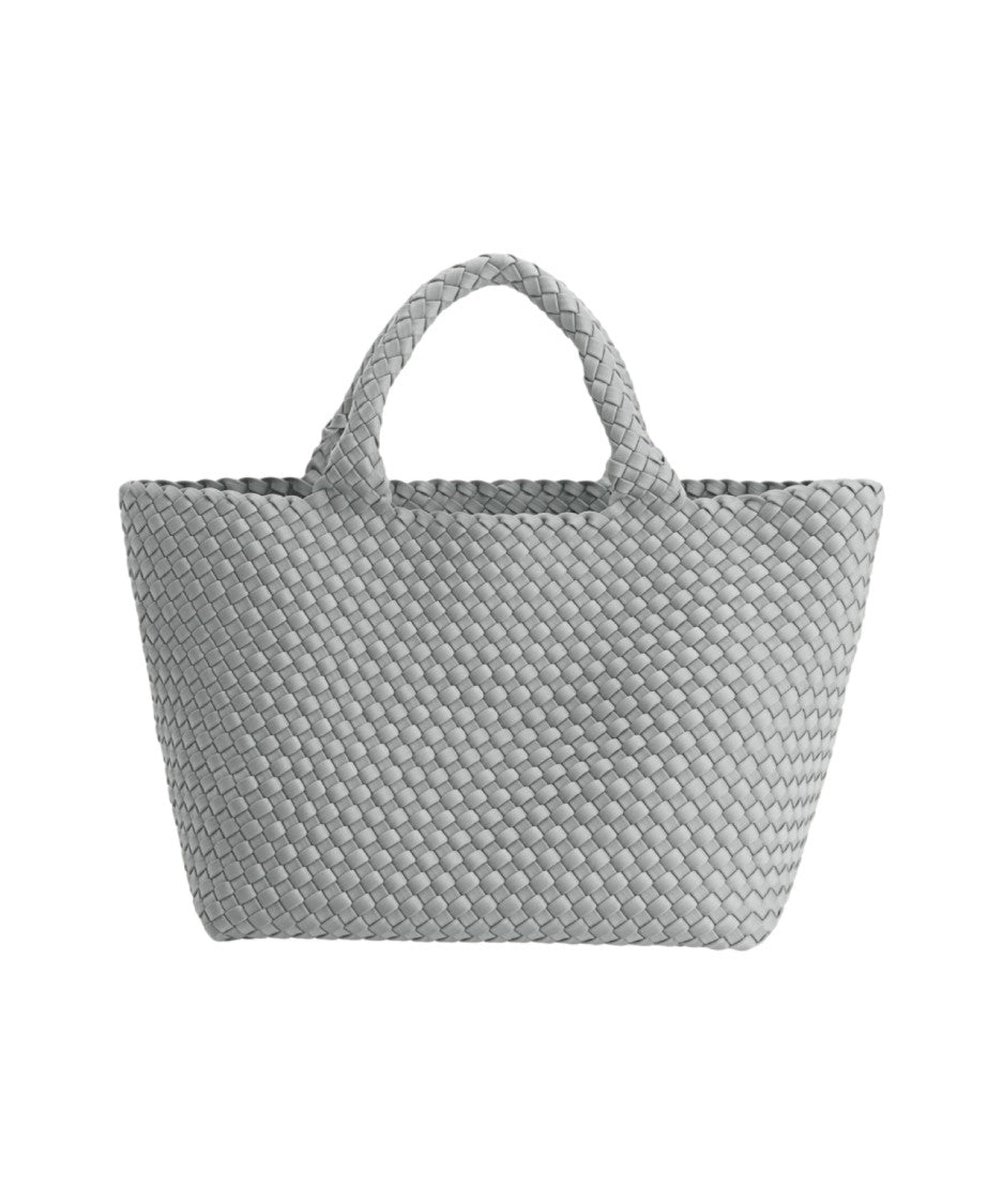 Marrea Grey Neoprene Handbag With Woven Design