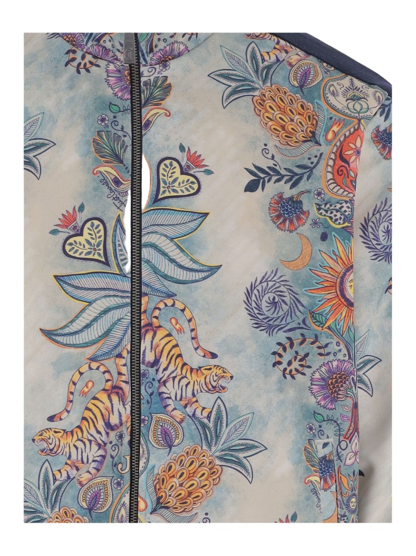 Just Cavalli Stretch Nylon Jacket With Floral Print