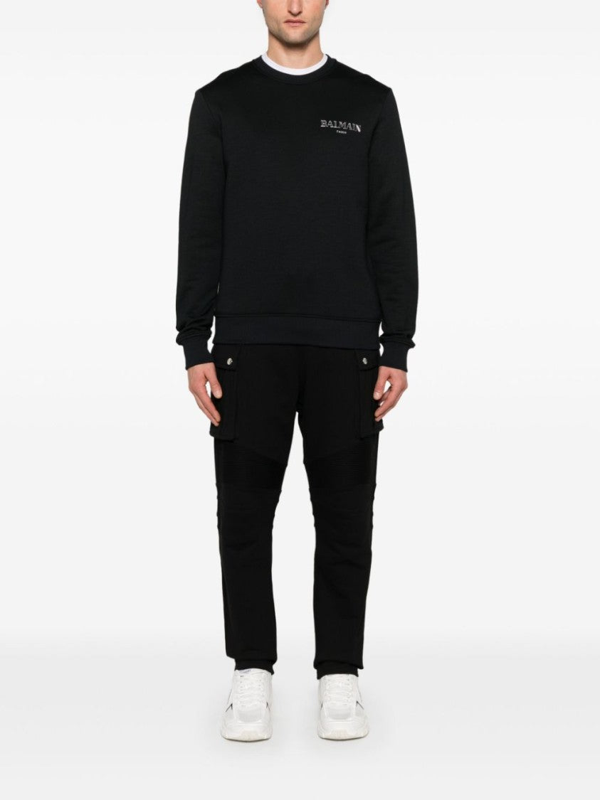 Balmain Black Elasticated Drawstring Cargo Pocket Trousers