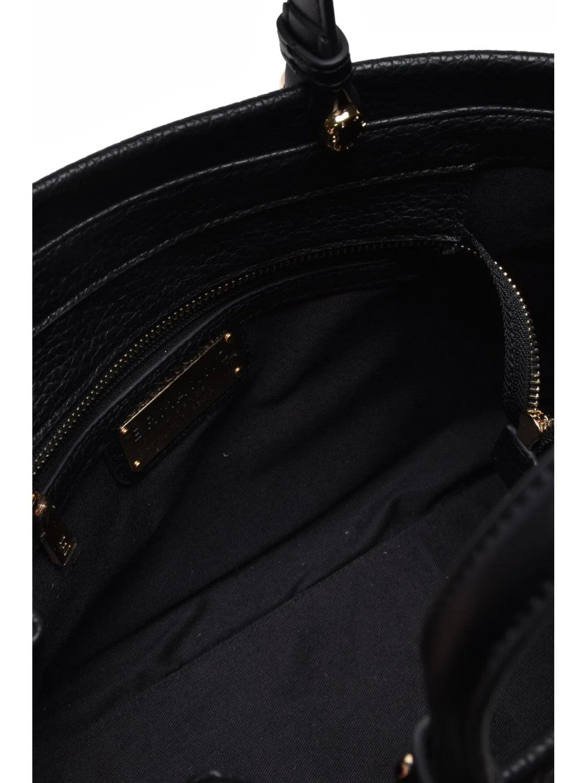 Ermanno Firenze Black Polyurethane Unity Handbag