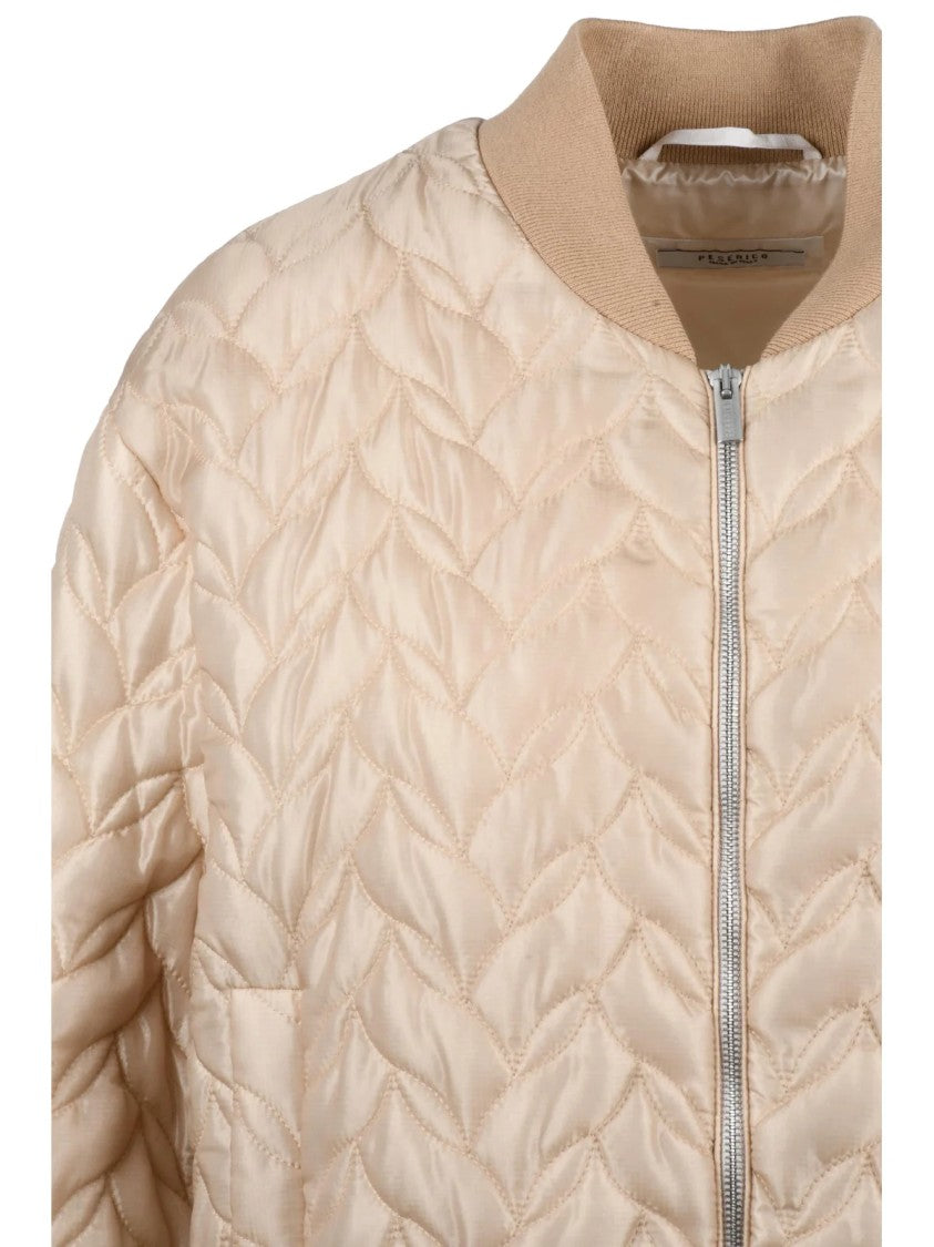 Peserico Centogrammi Quilted Coat With Ribbed Details