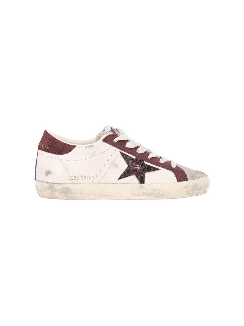 Golden Goose Cream Calf Leather Sneakers With Star Applique