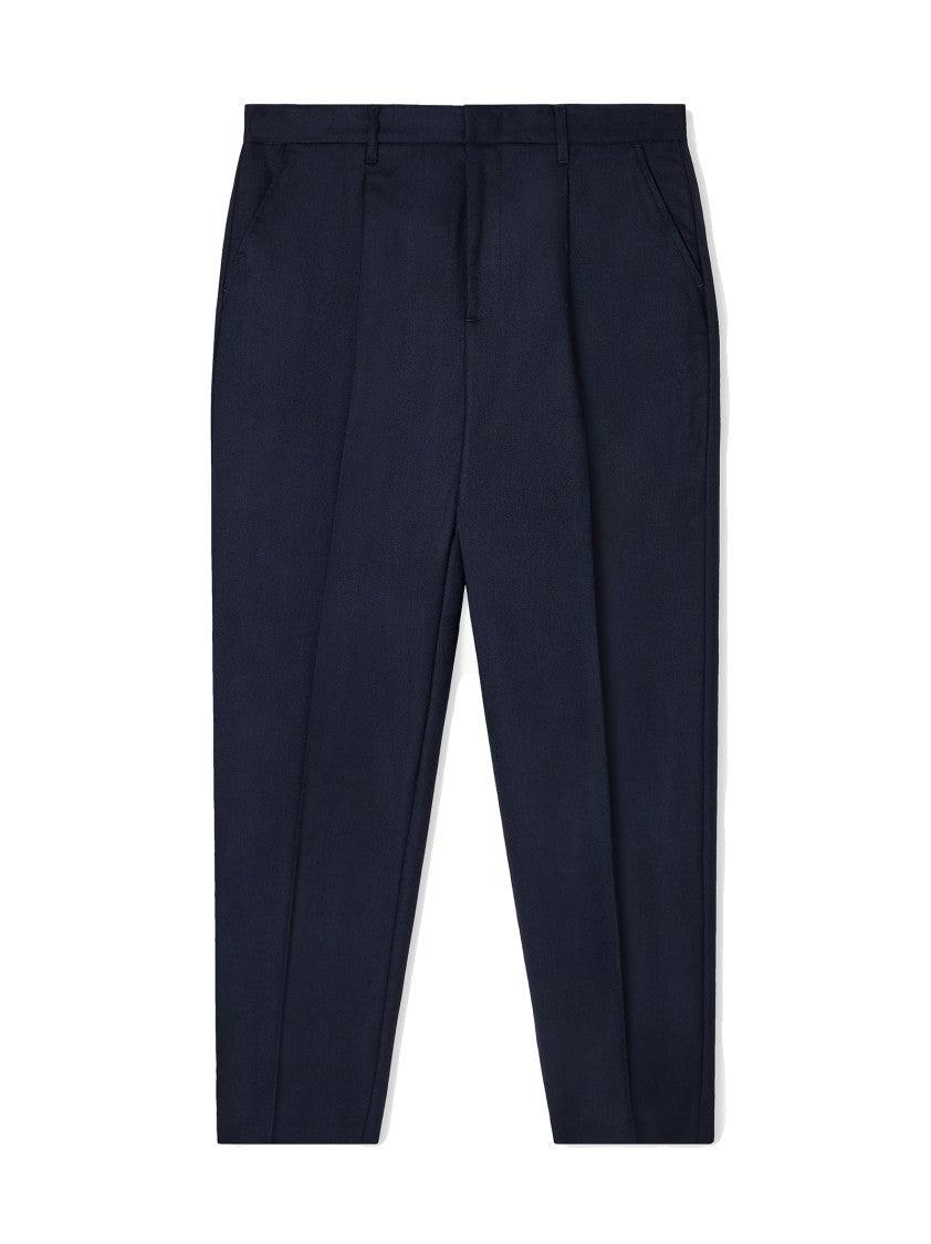 Emporio Armani Navy Blue Stretch Virgin Wool Trousers
