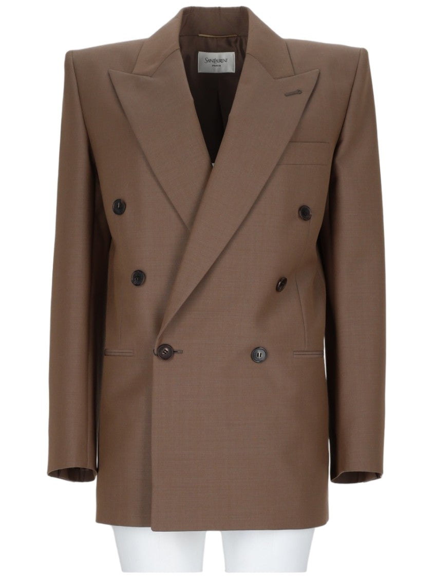 Saint Laurent Double-Breasted Mohair And Wool Blazer