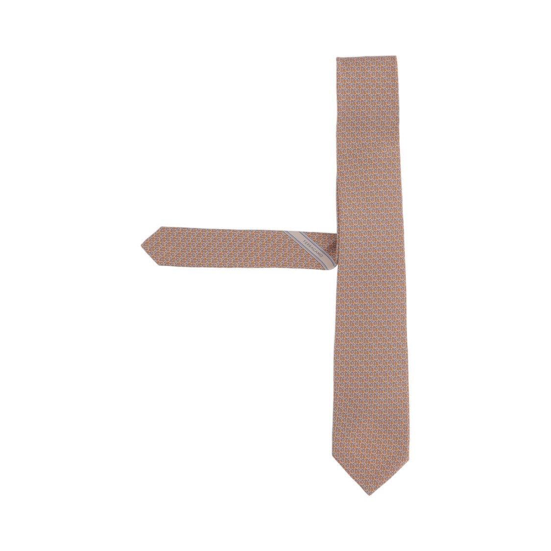 Salvatore Ferragamo Orange Patterned Silk Tie