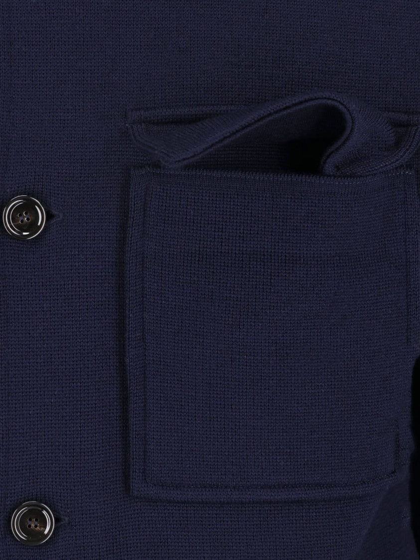 Lardini Blue Virgin Wool Shirt
