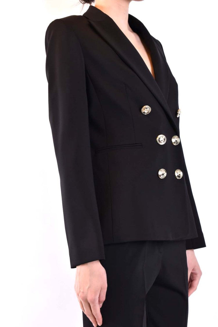 Pinko Tailored Black Blazer Double-Breasted Gold-Tone Accents