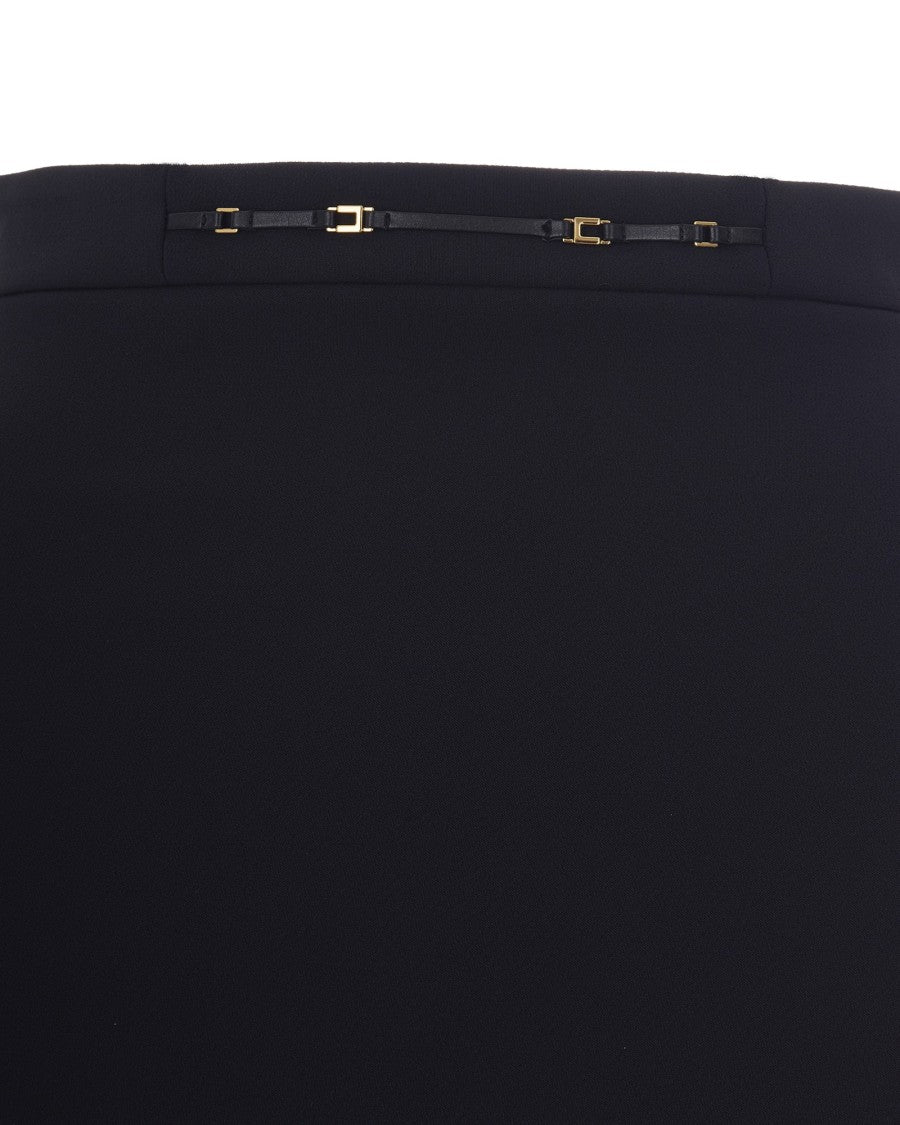Elisabetta Franchi Black Gioiello Polyester Midi Skirt