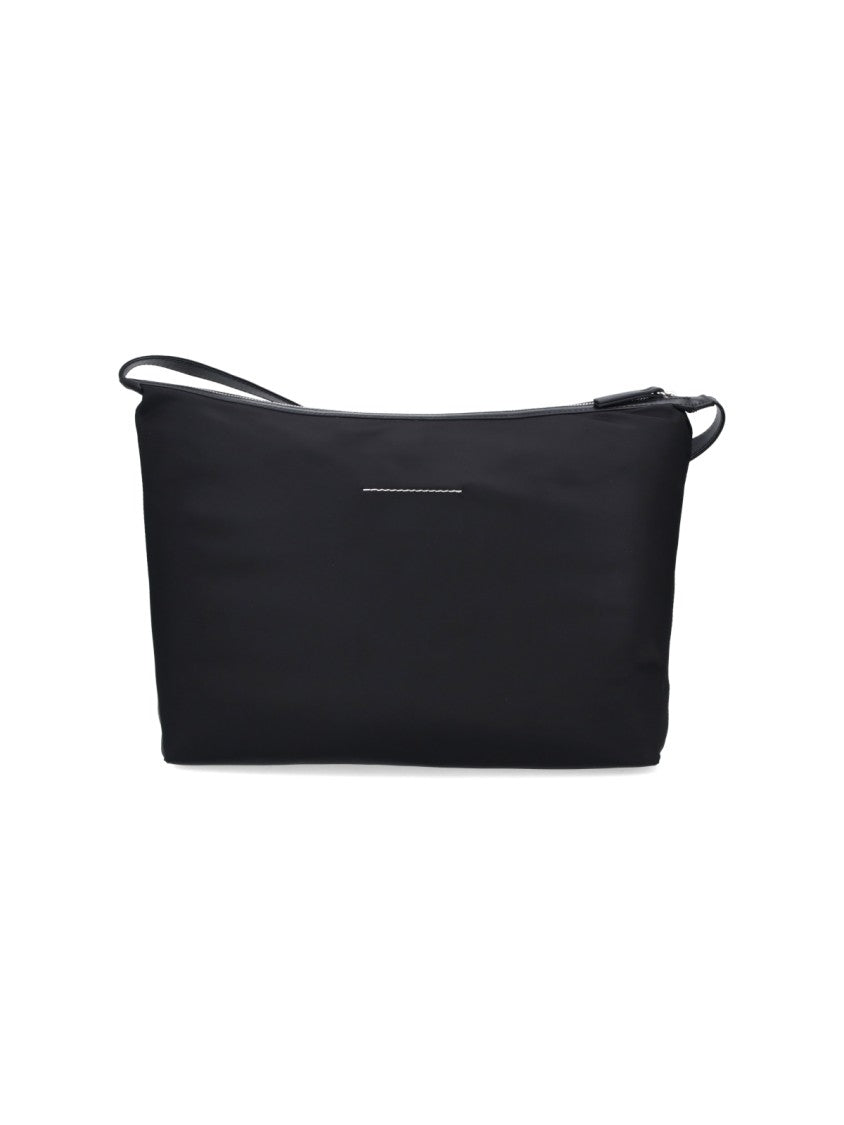 Mm6 By Maison Margiela Black Matte Finish Embossed Crossbody Bag