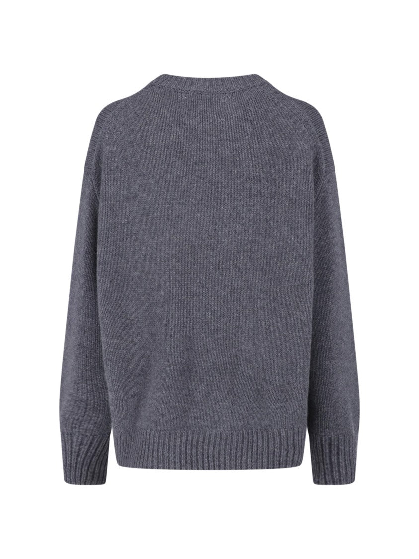 Lisa Yang Relaxed Fit Cropped Crew Neck Knit Sweater